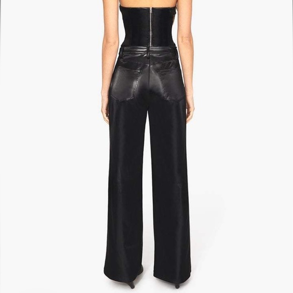 WeWoreWhat High Rise Wide Leg Faux Leather Pants Size 30 - Picture 2 of 5